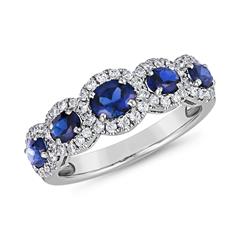 Brilladia FairJewel Damenring aus 585er/750er Weißgold oder 950er Platin mit 5 Saphiren (1,65 ct) und 50 Lab-Grown Brillanten (0,39 ct) Unkategorisiert online kaufen