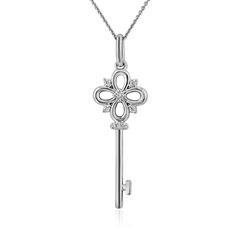 Brilladia FairJewel Diamantkette mit Schlüsselanhänger, 8 Lab-Grown Brillanten 0,06 ct, Weißgold Unkategorisiert online kaufen