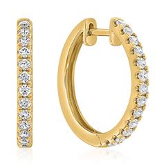 Brilladia FairJewel Gelbgold-Creolen 585/750 mit 26 Lab Grown Brillanten, 0,50 ct, DEF, VVS–VS