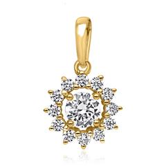 Brilladia FairJewel Gold-Halo-Anhänger mit 13 Lab-Grown Brillanten, ca. 0,51 ct Unkategorisiert online kaufen