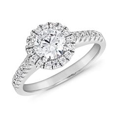 Brilladia FairJewel Halo-Ring aus Weißgold/Platin mit 31 Labordiamanten (ca. 0,85 + 0,37 ct) Unkategorisiert online kaufen