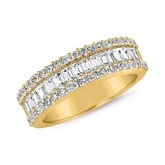 Brilladia FairJewel Ring aus 585er/750er Gelbgold mit 40 Lab-Brillanten (0,59 ct) und 17 Baguette-Diamanten (0,95 ct), gravierbar Unkategorisiert online kaufen