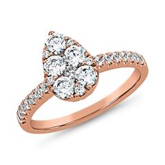 Brilladia FairJewel Roségold-Tropfenring, 26 Labordiamanten 0,93 ct Unkategorisiert online kaufen