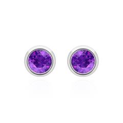 Brilladia Gems Damen-Ohrstecker mit 2 AAA-Amethysten aus 585 Weißgold Unkategorisiert online kaufen