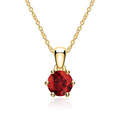 Brilladia Gems Granat-Halskette aus 585 Gelbgold