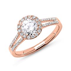 Brilladia Halo Ring aus 585 Roségold mit 52 Brillanten, ca. 0,28 ct G/SI Unkategorisiert online kaufen