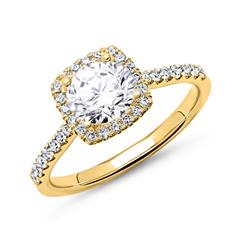 Brilladia Halo-Ring aus 585er Gold – 36 Brillanten (0,31 ct, G/SI) und GIA-Diamant (0,70 ct) Unkategorisiert online kaufen