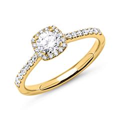 Brilladia Halo-Ring aus 585er Gold mit 32 Brillanten 0,24 ct und 0,25-ct-Hauptstein Unkategorisiert online kaufen