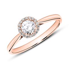 Brilladia Halo-Verlobungsring 750 Roségold, 19 Brillanten 0,43 ct, Top Wesselton/SI Unkategorisiert online kaufen