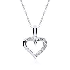 Brilladia Herz-Kette aus 750er Weißgold mit 15 Brillanten (0,04 ct, Top Wesselton, small inclusions) Unkategorisiert online kaufen