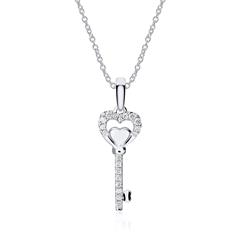 Brilladia Herz-Schlüssel-Kette 750 Weißgold, 19 Brillanten 0,07 ct Unkategorisiert online kaufen