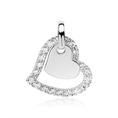 Brilladia Herzanhänger aus 585 Weißgold mit 21 Brillanten, 0,17 ct, TW/SI Unkategorisiert Produktbild