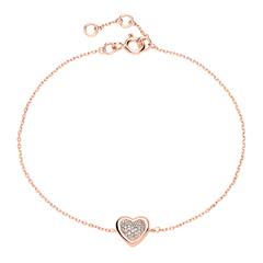Brilladia Herzarmband aus 585 Roségold – 31 Brillanten ca. 0,07 ct, Top Wesselton/Small Inclusions Unkategorisiert online kaufen