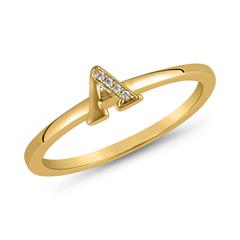 Brilladia Initialen-Ring aus Gelbgold mit 4–5 Brillanten, ca. 0,01 ct Unkategorisiert online kaufen