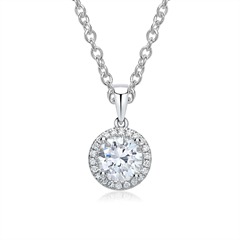 Brilladia Kette mit 750 Weißgoldanhänger, GIA-Diamant 0,70 ct und 22 Brillanten 0,11 ct Unkategorisiert online kaufen