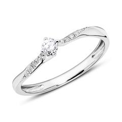 Brilladia Ring aus 585 Weißgold mit 10 Brillanten & Hauptstein, 0,13 ct, TW/SI Unkategorisiert online kaufen