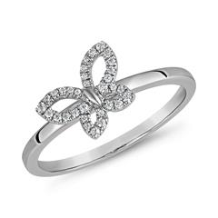 Brilladia Schmetterling-Ring mit 32 Brillanten, 0,10 ct TW/SI – 14/18 Karat Weißgold oder 950 Platin Unkategorisiert online kaufen
