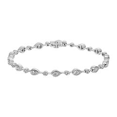 Brilladia Tropfen-Armband aus Weißgold oder Platin mit 42 Brillanten, 1,34 ct Unkategorisiert online kaufen