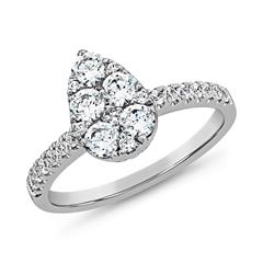 Brilladia Tropfen-Diamantring mit 26 Brillanten, 0,93 ct, aus 14/18 Karat Weißgold oder 950er Platin Unkategorisiert online kaufen