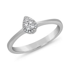 Brilladia Tropfen-Halo-Damenring aus Weißgold oder Platin mit 24 Brillanten, 0,10 ct Unkategorisiert online kaufen