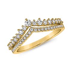 Brilladia V-Diamantring aus Gelbgold mit 42 Brillanten, 0,44 ct, gravierbar Unkategorisiert online kaufen