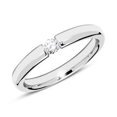 Brilladia Verlobungsring 585 Weißgold, 1 Brillant 0,10 ct