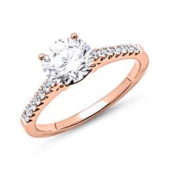 Brilladia Verlobungsring 750 Roségold mit 14 Brillanten 0,19 ct und GIA-Diamant 1,00 ct Unkategorisiert online kaufen