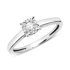 Brilladia Verlobungsring aus 585 Weißgold mit 10 Diamanten, ca. 0,16 ct, Top Wesselton, SI Unkategorisiert online kaufen