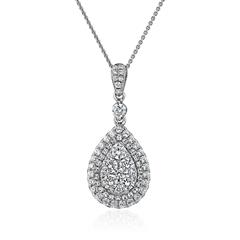 Brilladia Weißgold-Damenkette 14/18 kt mit Tropfenanhänger, 95 Brillanten 1,20 ct TW/SI Unkategorisiert online kaufen