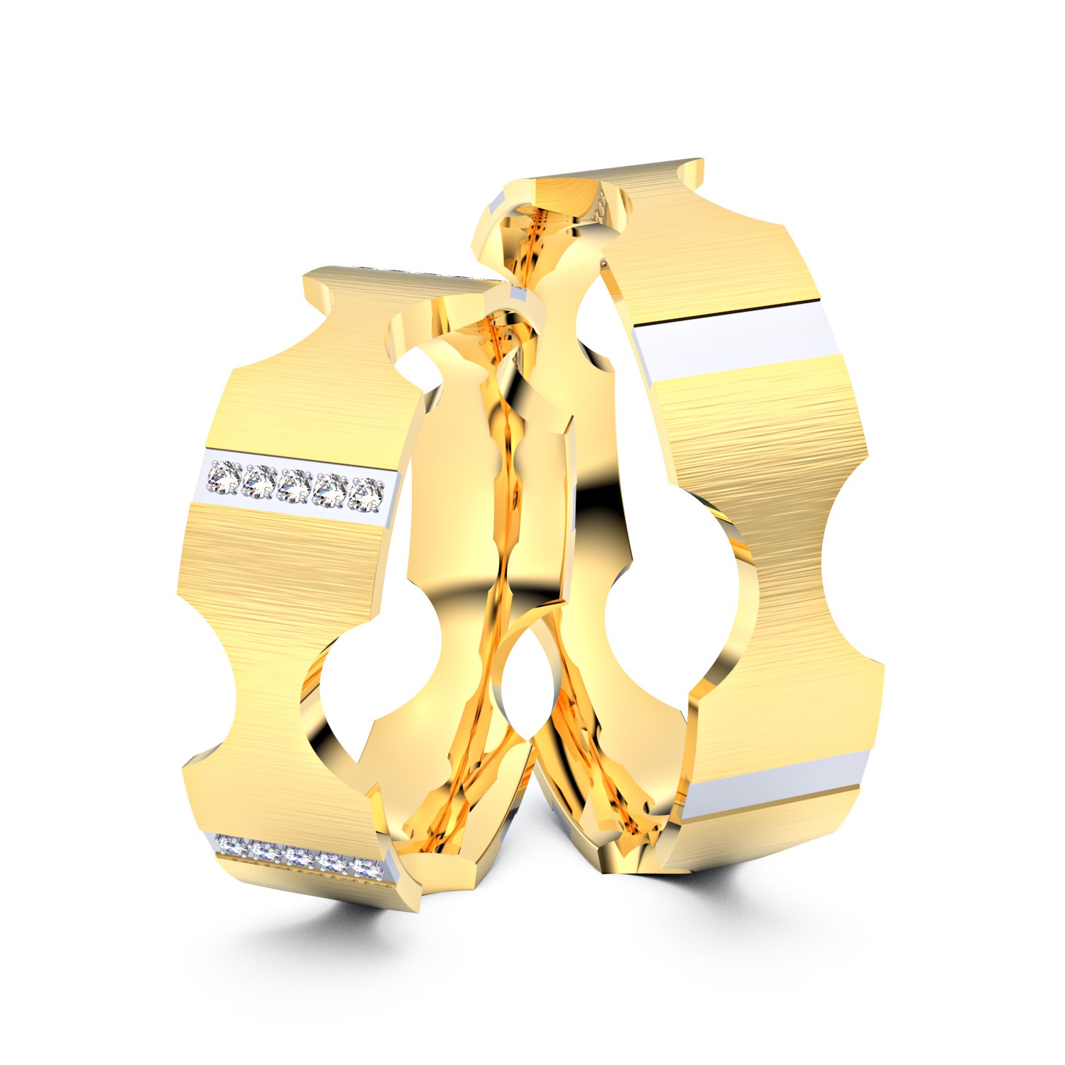 Brillanten-Trauringe 333er Gelbgold-Weißgold – opt. mit Gravur, Farbe, wählbarer Reinheitsstufe & hochwertigem Holzetui Unkategorisiert online kaufen