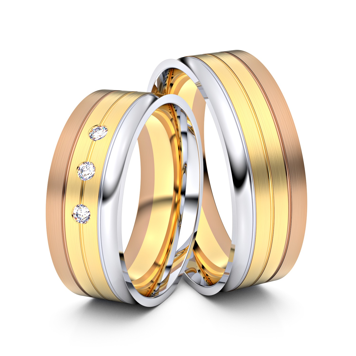 Brillanten-Trauringe 333er Gelbgold-Weissgold-Rotgold – opt. mit Gravur, Farbe, wählbarer Reinheitsstufe & hochwertigem Holzetui Unkategorisiert online kaufen