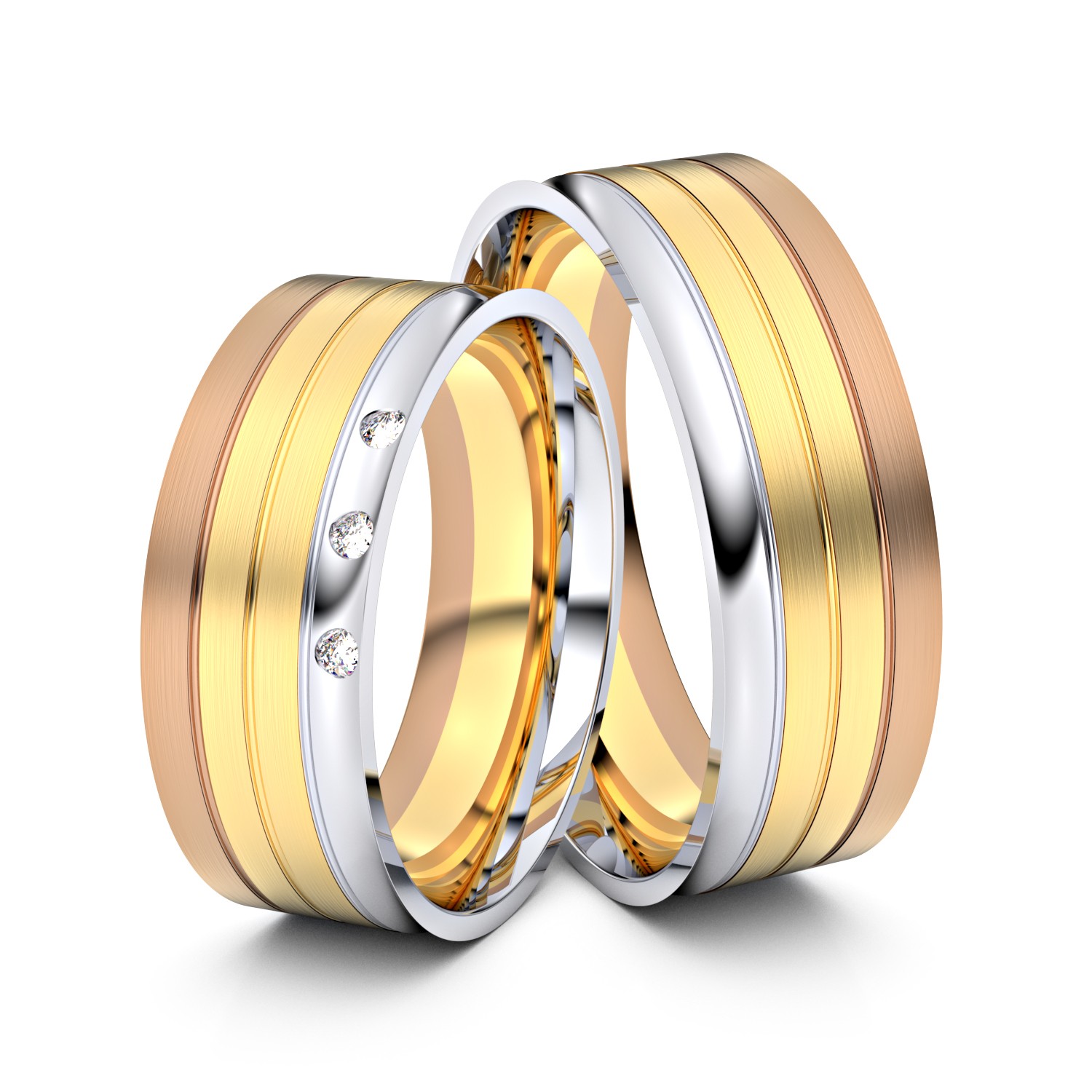 Brillanten-Trauringe 333er Gelbgold-Weissgold-Rotgold – opt. mit Gravur, Farbe, wählbarer Reinheitsstufe & hochwertigem Holzetui Unkategorisiert online kaufen
