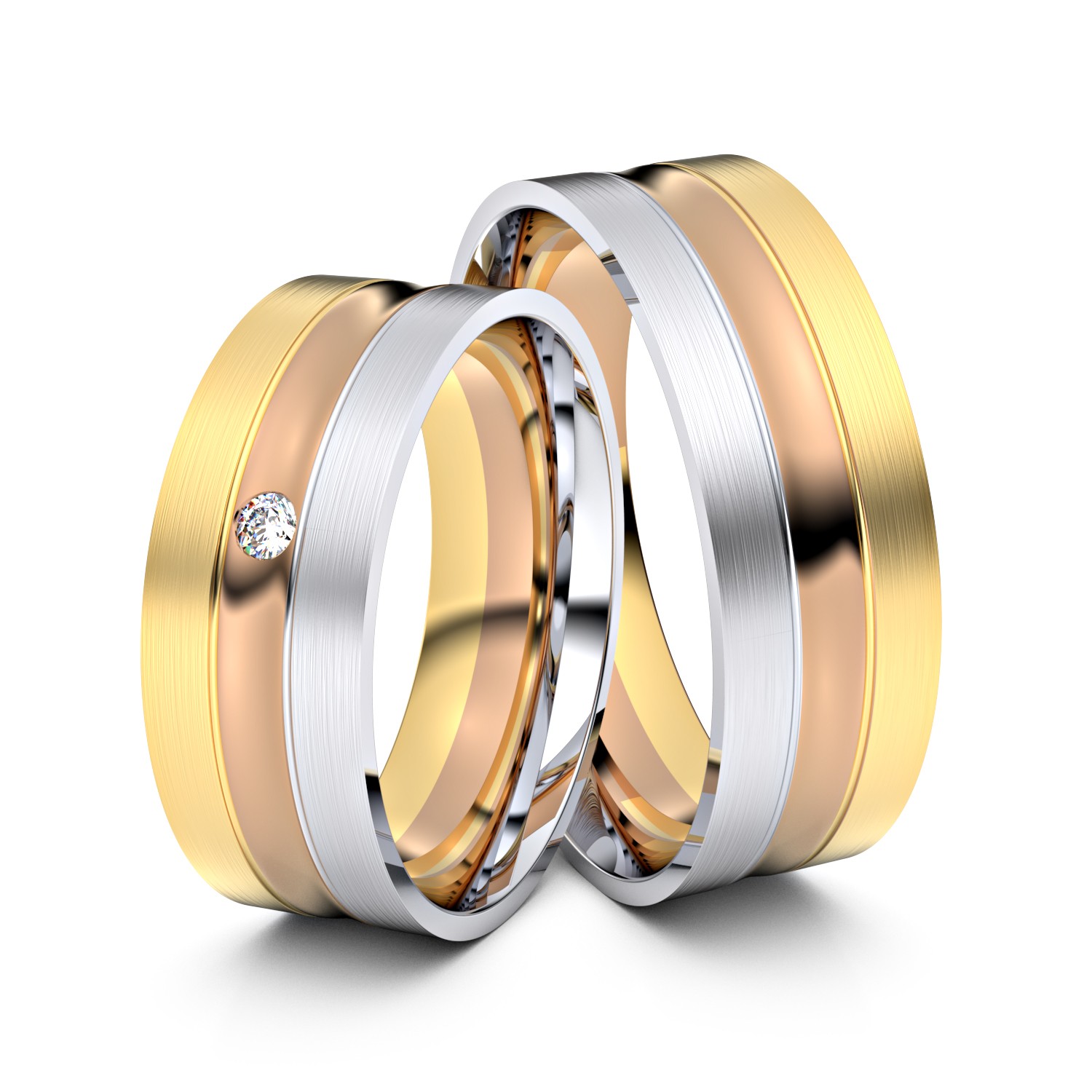 Brillanten-Trauringe 333er Gelbgold-Weissgold-Rotgold – opt. mit Gravur, Farbe, wählbarer Reinheitsstufe & hochwertigem Holzetui Unkategorisiert online kaufen