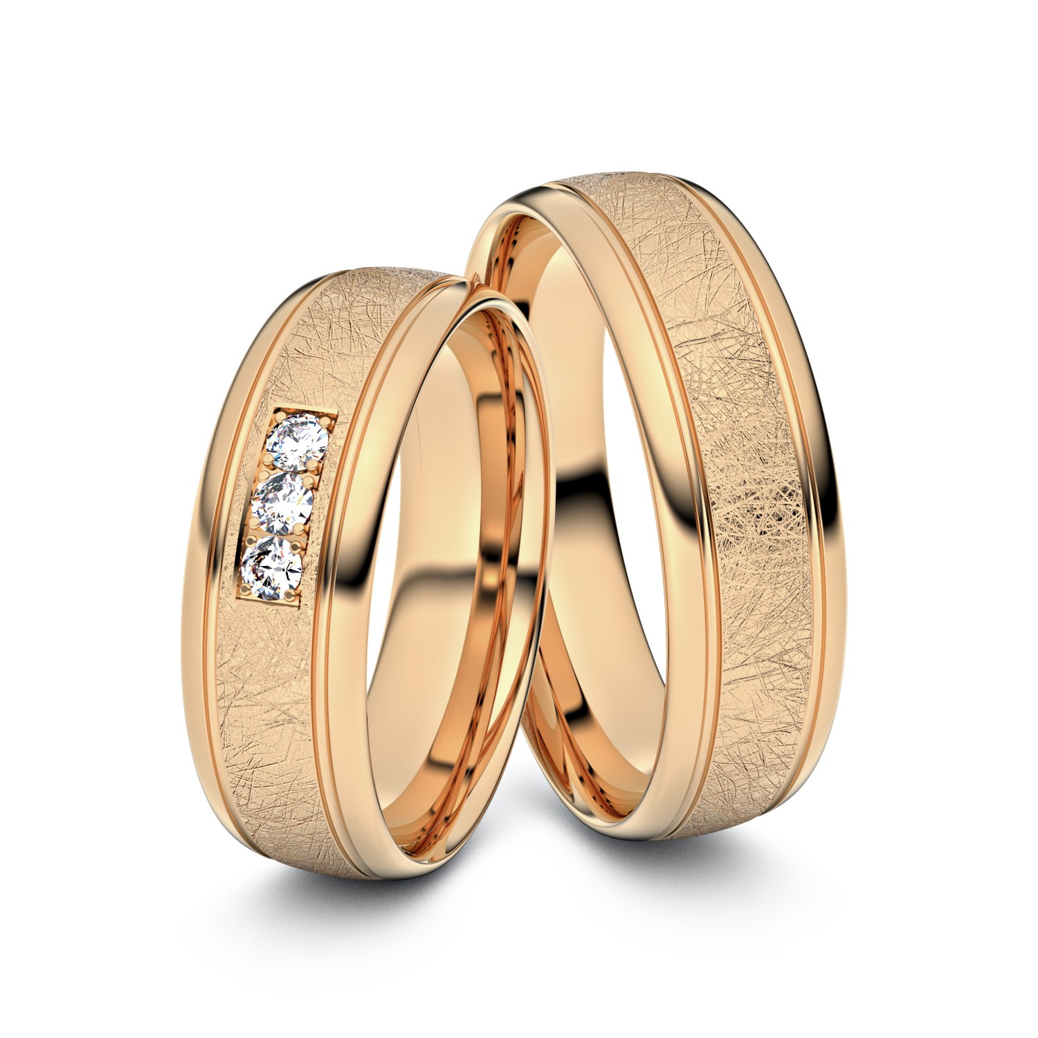 Brillanten-Trauringe 333er Roségold – opt. mit Gravur, Farbe, wählbarer Reinheitsstufe & hochwertigem Holzetui Unkategorisiert online kaufen