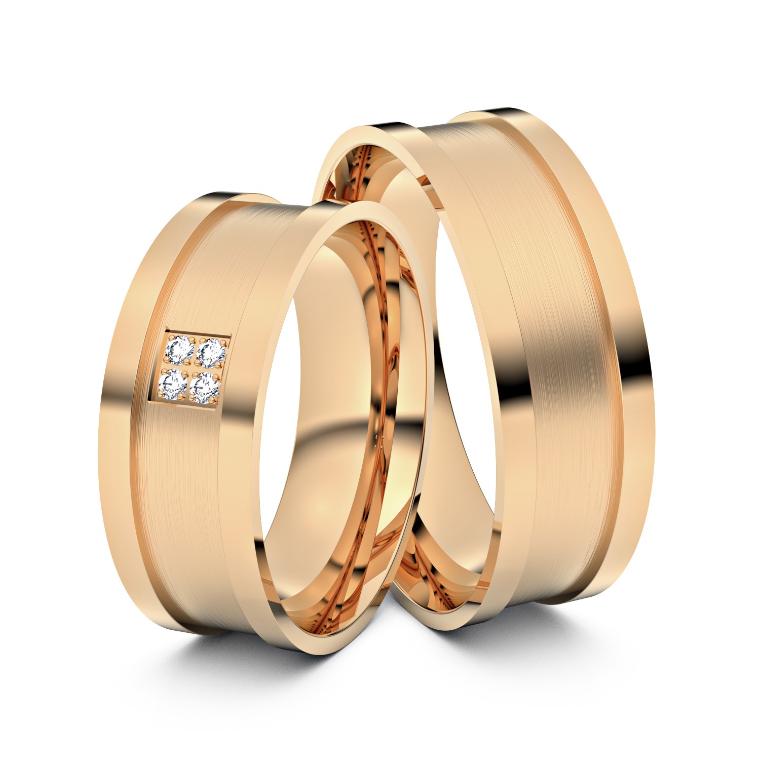 Brillanten-Trauringe 333er Roségold – opt. mit Gravur, Farbe, wählbarer Reinheitsstufe & hochwertigem Holzetui Unkategorisiert online kaufen