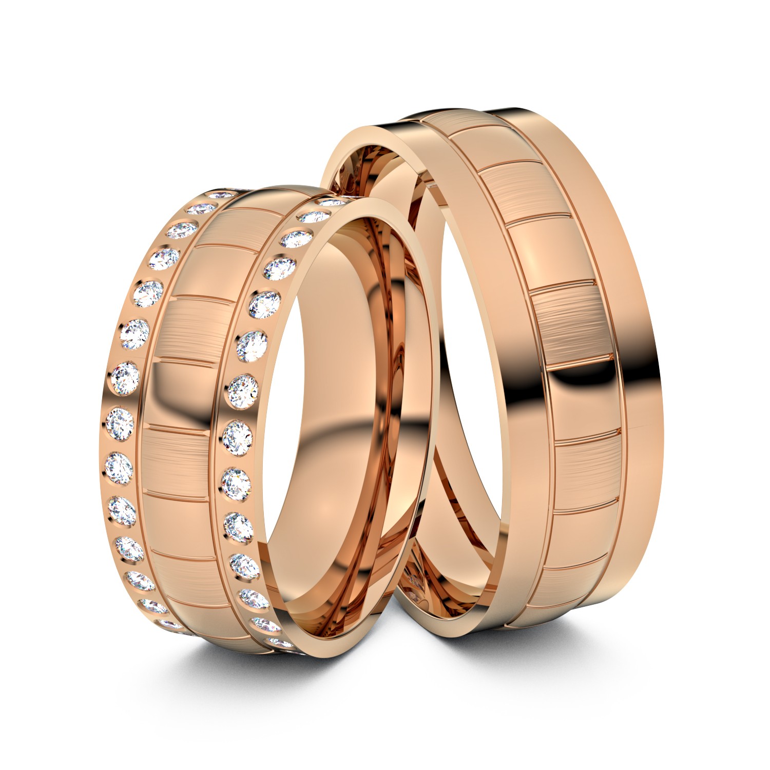 Brillanten-Trauringe 333er Rotgold – opt. mit Gravur, Farbe, wählbarer Reinheitsstufe & hochwertigem Holzetui Unkategorisiert online kaufen