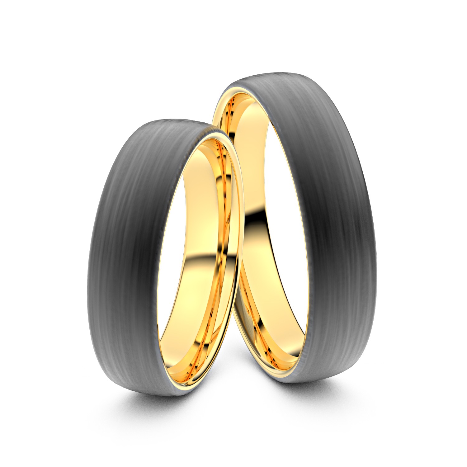Brillanten-Trauringe 585er Gelbgold-Carbon – opt. mit Gravur, Farbe, wählbarer Reinheitsstufe & hochwertigem Holzetui Unkategorisiert online kaufen