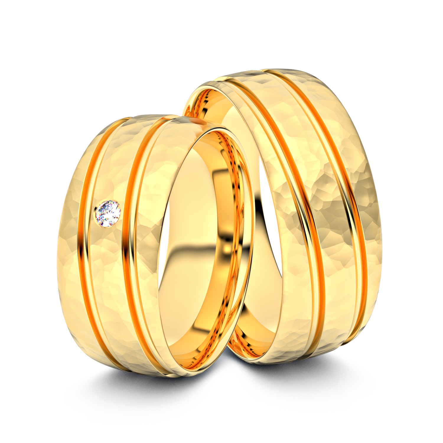 Brillanten-Trauringe 585er Gelbgold – opt. mit Gravur, Farbe, wählbarer Reinheitsstufe & hochwertigem Holzetui Unkategorisiert online kaufen