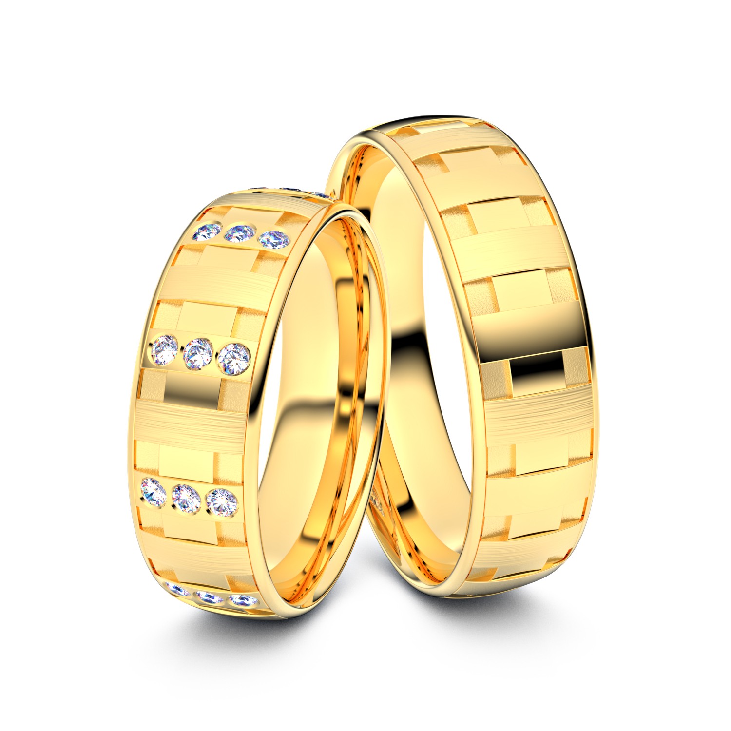 Brillanten-Trauringe 585er Gelbgold – opt. mit Gravur, Farbe, wählbarer Reinheitsstufe & hochwertigem Holzetui Unkategorisiert online kaufen