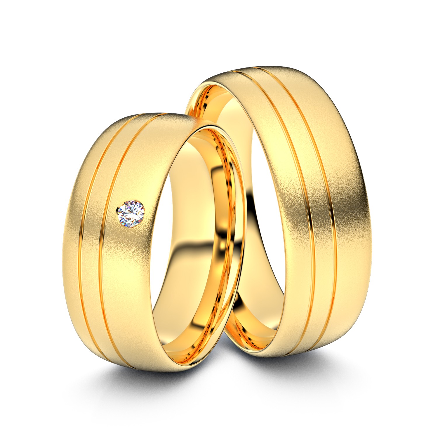 Brillanten-Trauringe 585er Gelbgold – opt. mit Gravur, Farbe, wählbarer Reinheitsstufe & hochwertigem Holzetui Unkategorisiert online kaufen