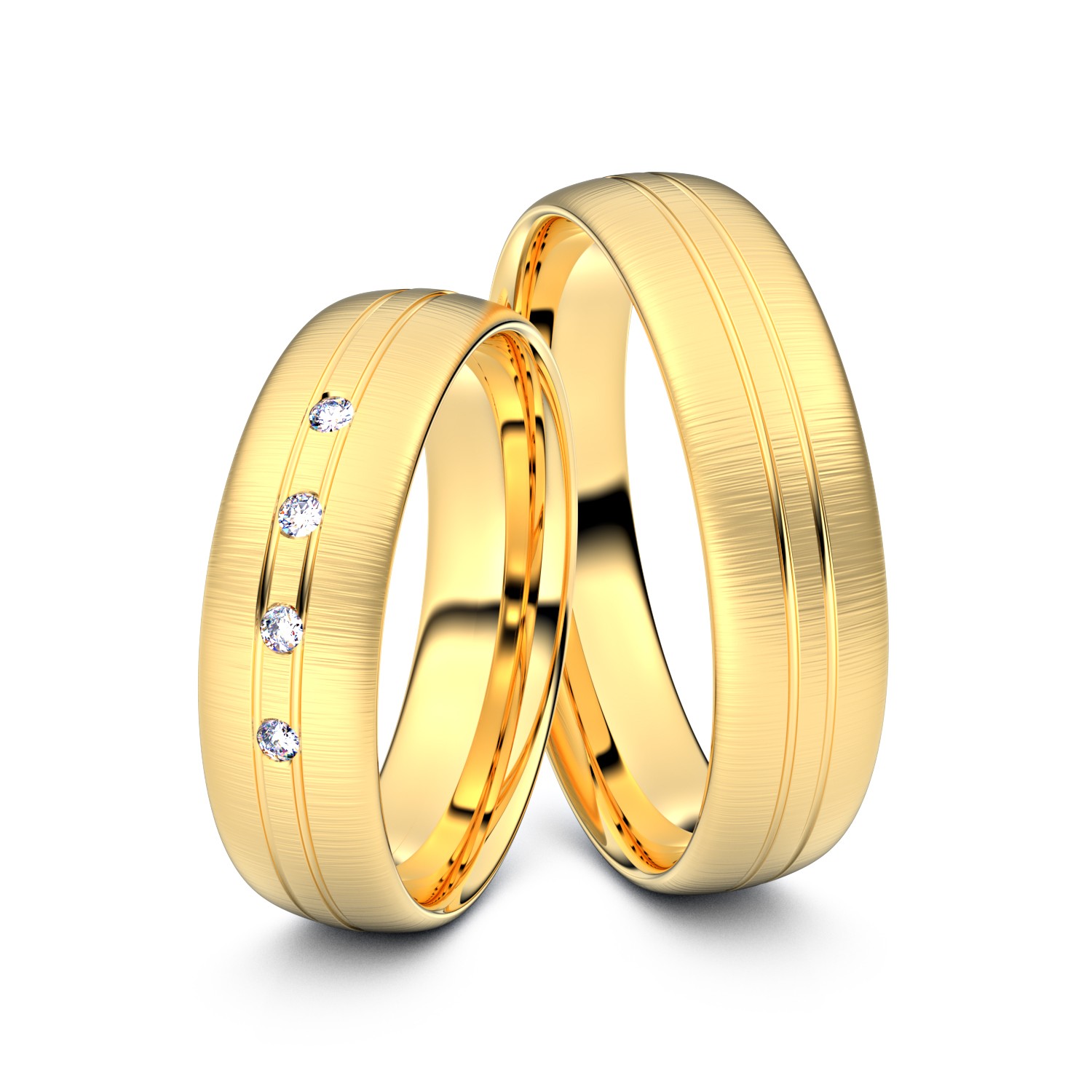 Brillanten-Trauringe 585er Gelbgold – opt. mit Gravur, Farbe, wählbarer Reinheitsstufe & hochwertigem Holzetui Unkategorisiert online kaufen