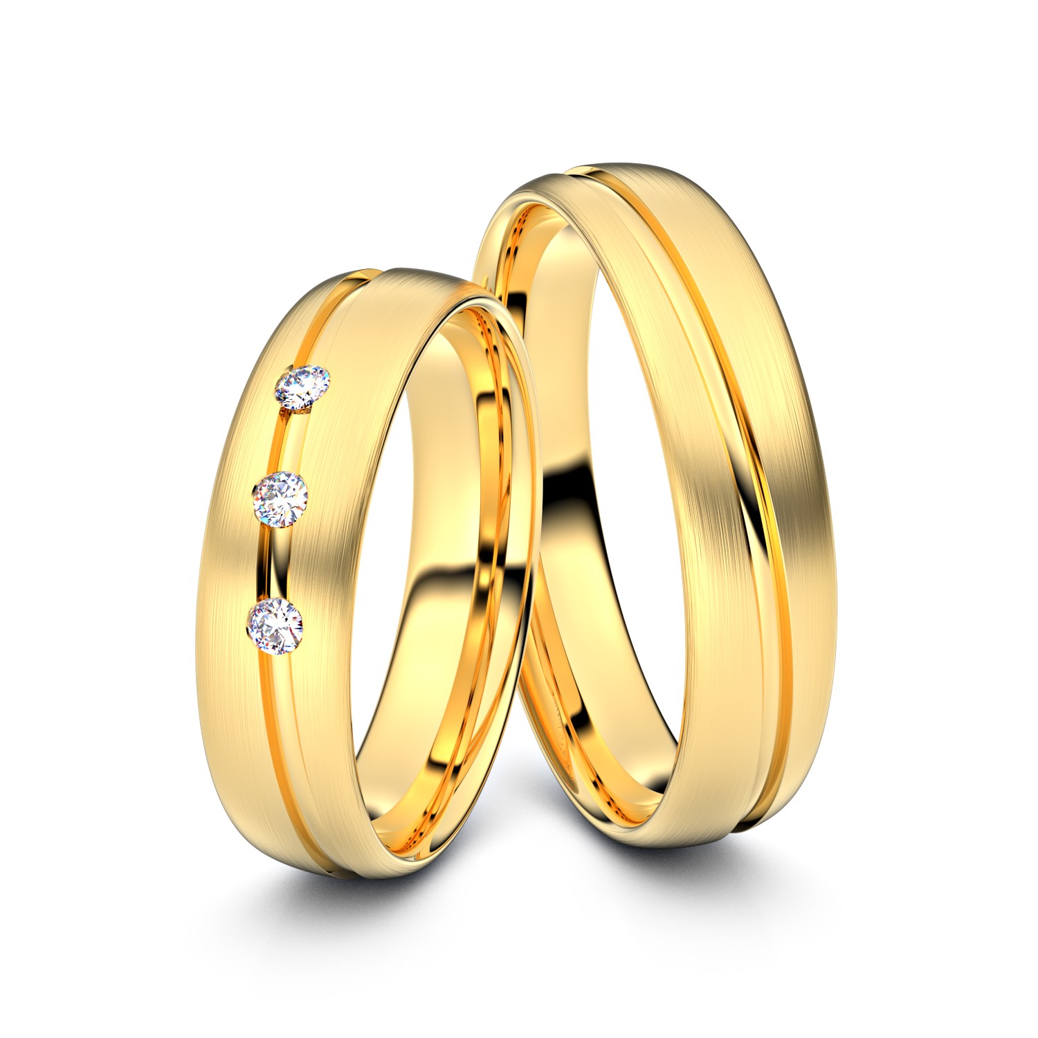 Brillanten-Trauringe 585er Gelbgold – opt. mit Gravur, Farbe, wählbarer Reinheitsstufe & hochwertigem Holzetui Unkategorisiert online kaufen