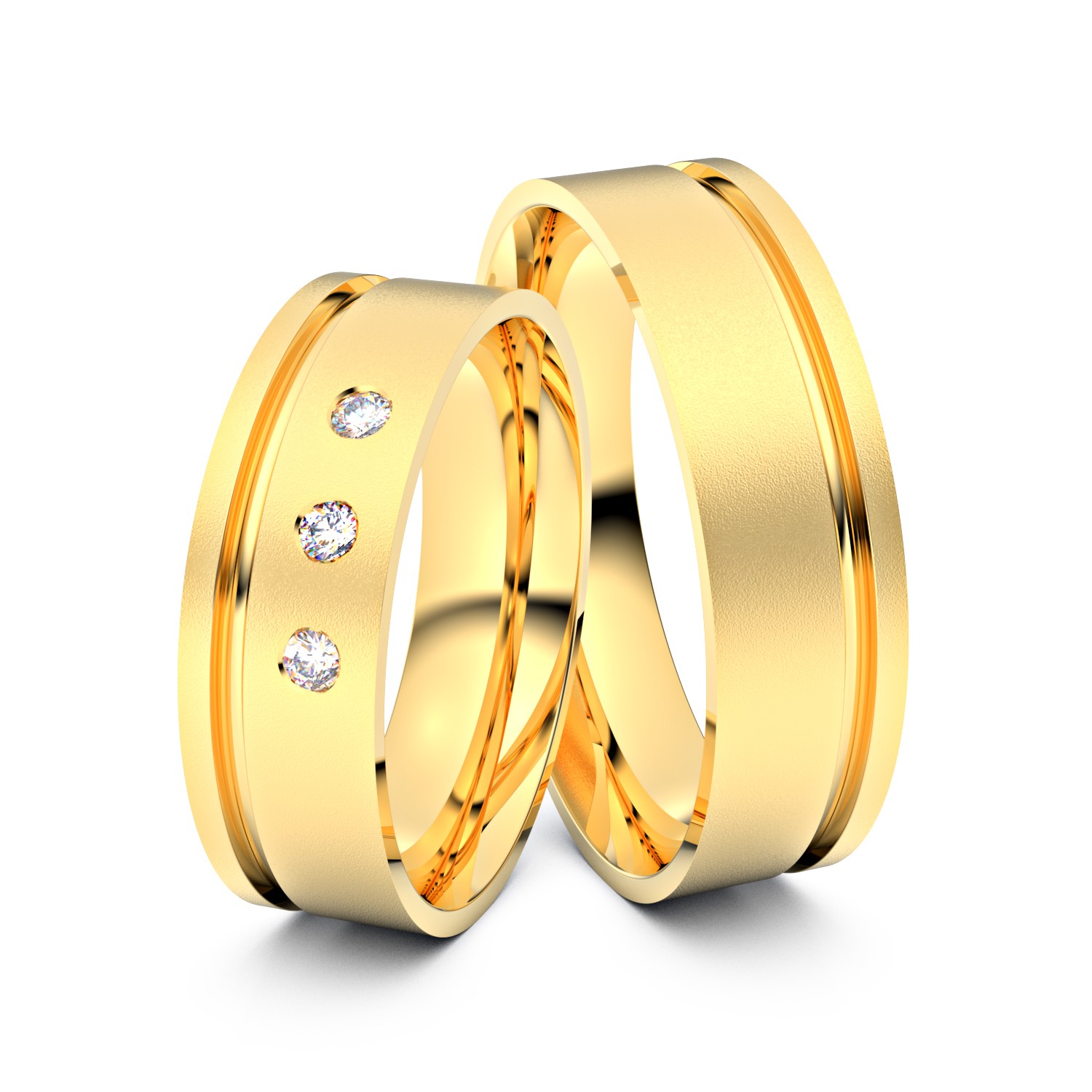Brillanten-Trauringe 585er Gelbgold – opt. mit Gravur, Farbe, wählbarer Reinheitsstufe & hochwertigem Holzetui Unkategorisiert online kaufen