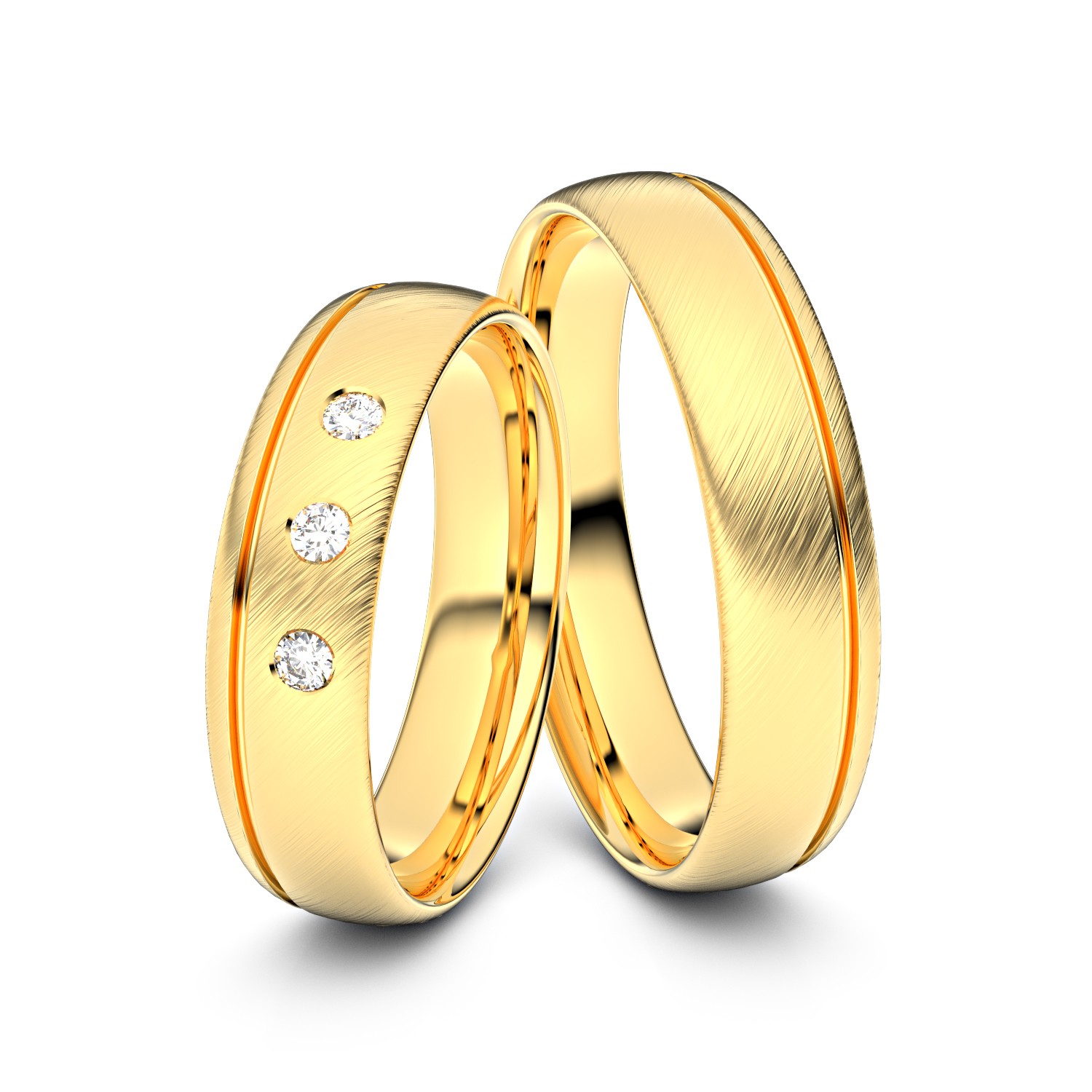Brillanten-Trauringe 585er Gelbgold – opt. mit Gravur, Farbe, wählbarer Reinheitsstufe & hochwertigem Holzetui Unkategorisiert online kaufen