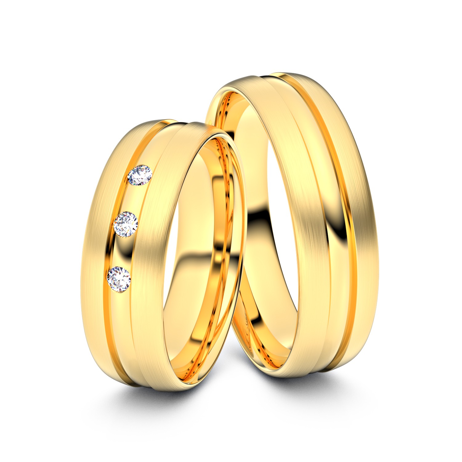 Brillanten-Trauringe 585er Gelbgold – opt. mit Gravur, Farbe, wählbarer Reinheitsstufe & hochwertigem Holzetui Unkategorisiert online kaufen