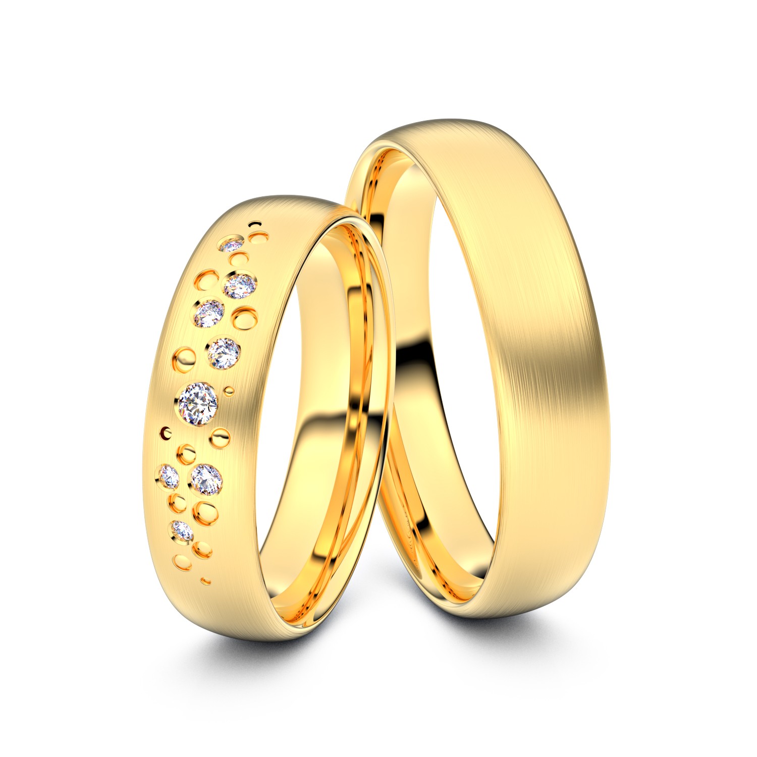 Brillanten-Trauringe 585er Gelbgold – opt. mit Gravur, Farbe, wählbarer Reinheitsstufe & hochwertigem Holzetui Unkategorisiert online kaufen