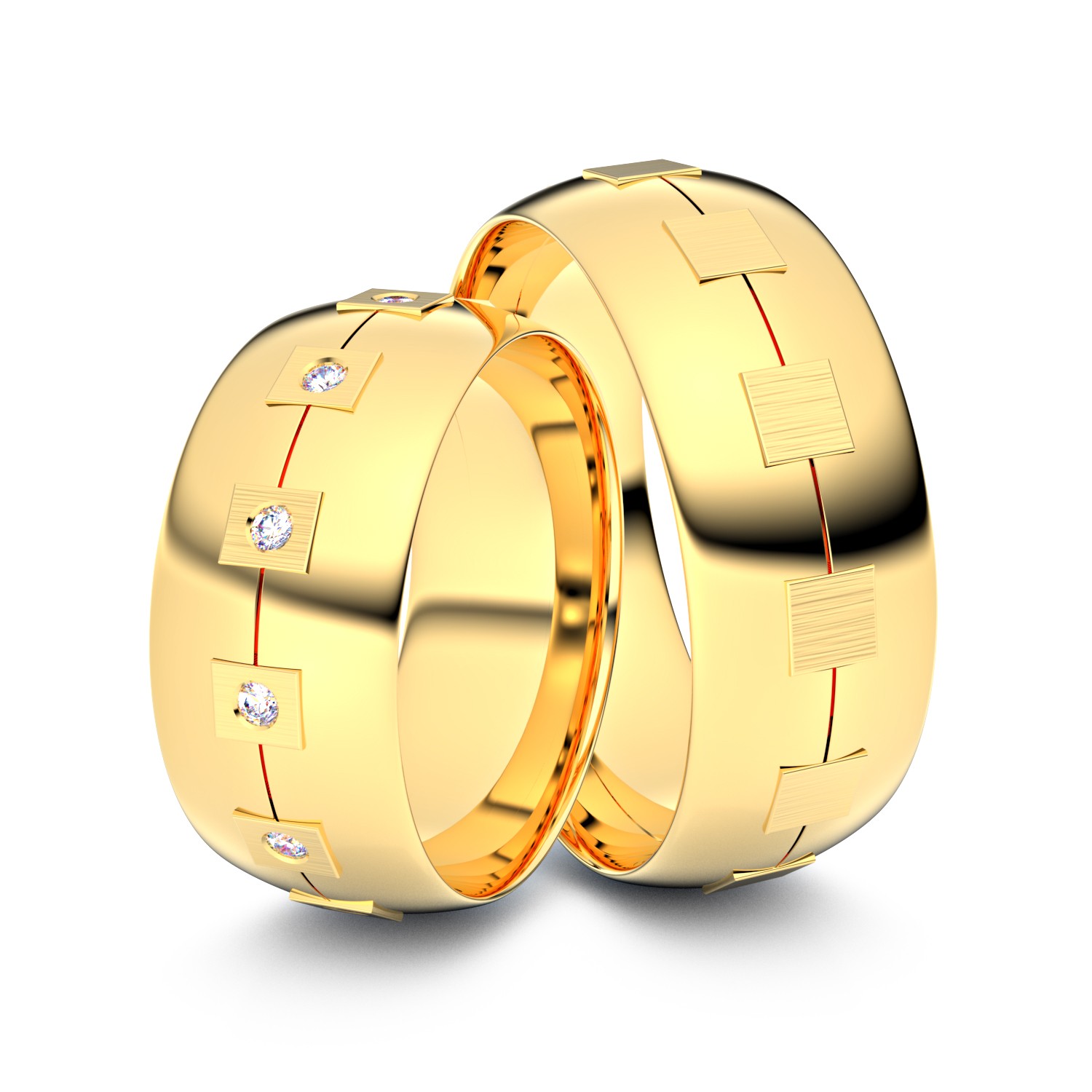 Brillanten-Trauringe 585er Gelbgold – opt. mit Gravur, Farbe, wählbarer Reinheitsstufe & hochwertigem Holzetui Unkategorisiert online kaufen