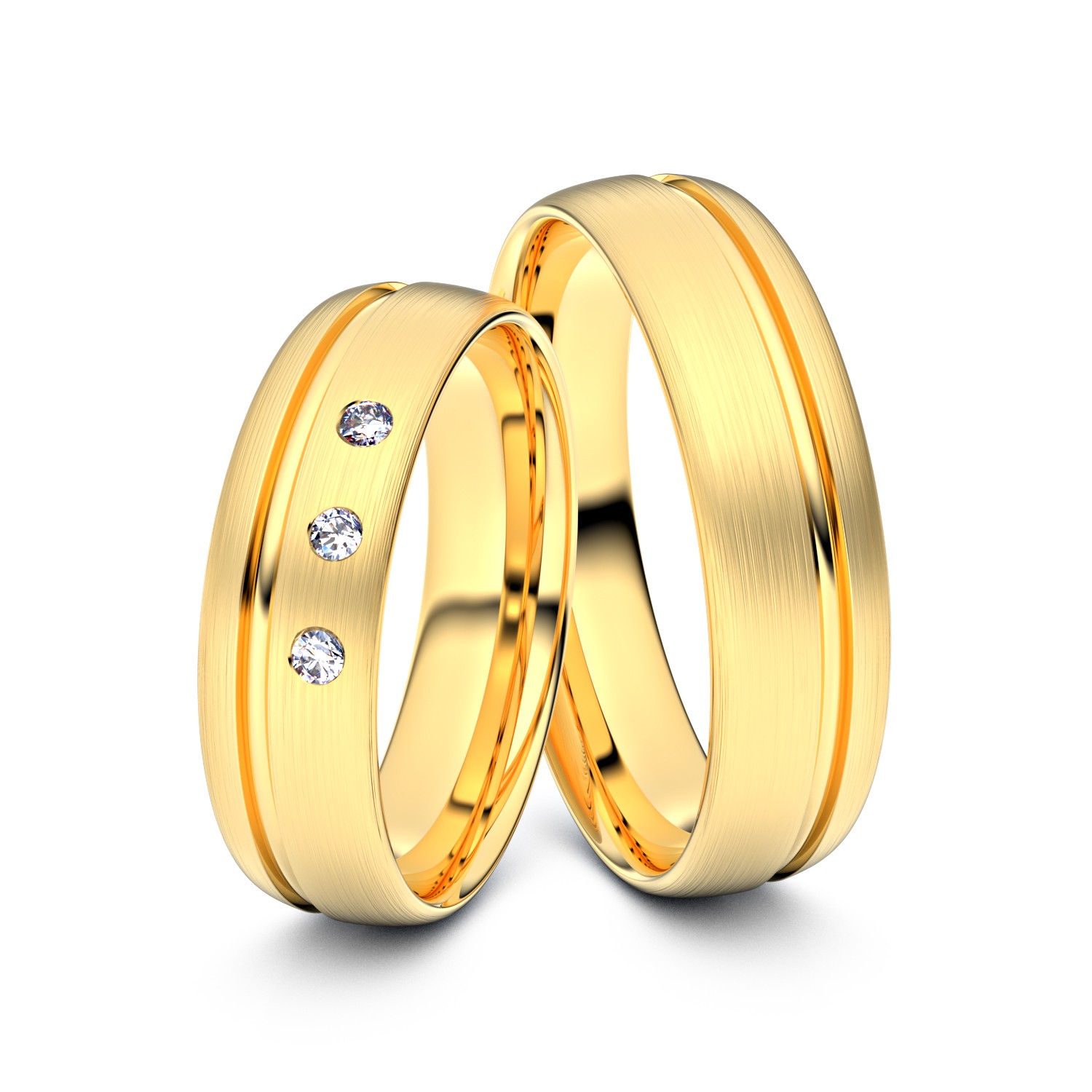 Brillanten-Trauringe 585er Gelbgold – opt. mit Gravur, Farbe, wählbarer Reinheitsstufe & hochwertigem Holzetui Unkategorisiert online kaufen