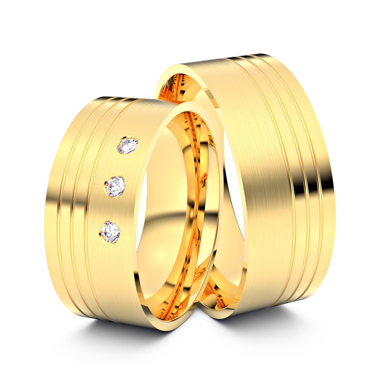 Brillanten-Trauringe 585er Gelbgold – opt. mit Gravur, Farbe, wählbarer Reinheitsstufe & hochwertigem Holzetui Unkategorisiert online kaufen
