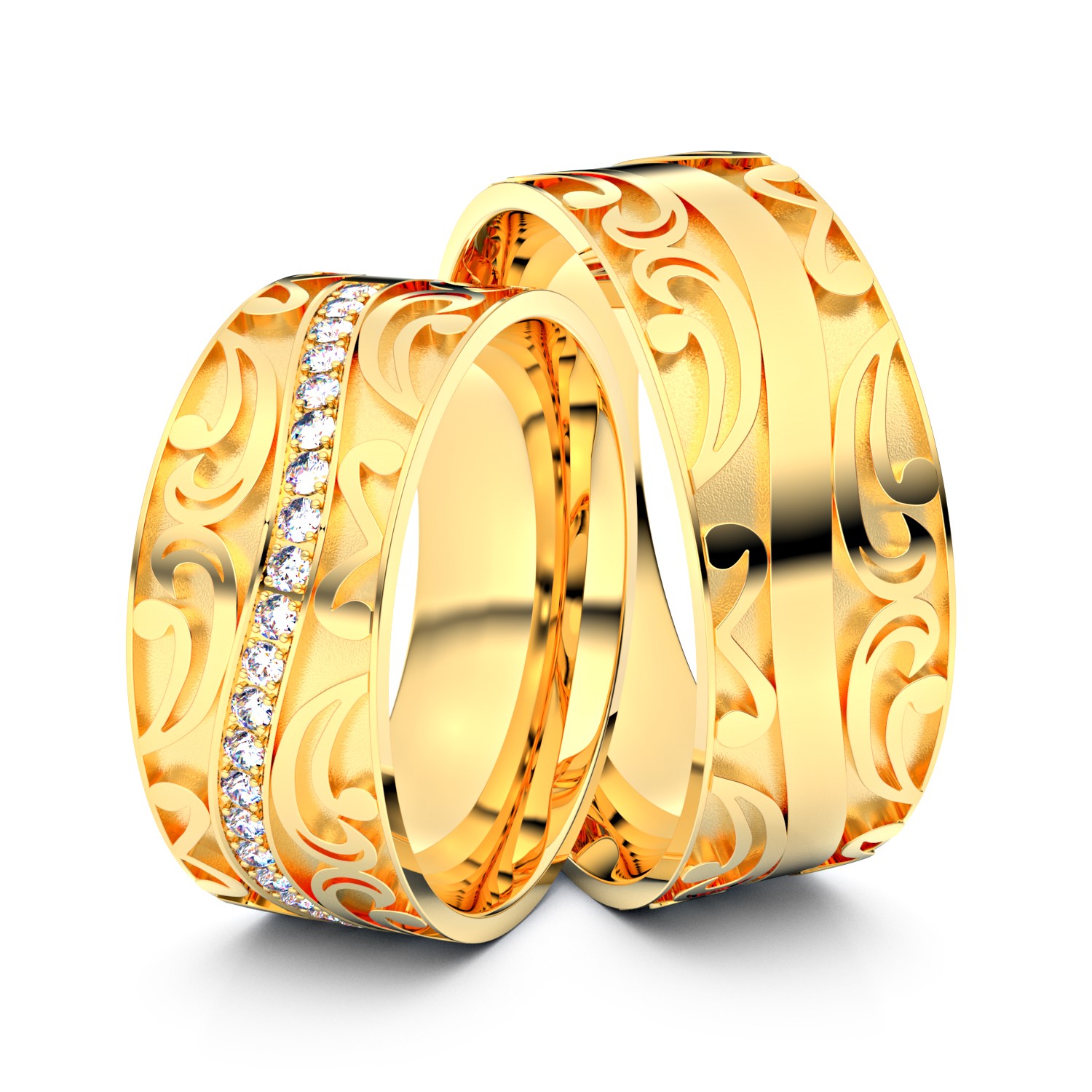 Brillanten-Trauringe 585er Gelbgold – opt. mit Gravur, Farbe, wählbarer Reinheitsstufe & hochwertigem Holzetui Unkategorisiert online kaufen